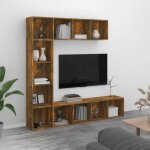 Sale 2025ensemble bibliothque moderne - colonne tagre meuble tv 3 pcs - chne fum - 180x30x180 cm587 ...