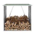 Sale 2025�tag�re pour bois de chemin�e vidaxl - abri de stockage de bois acier galvanis� 163x83x154 cm ...