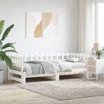 Lit gigogne - vidaxl - sale 2025 - bois de pin massif - 2 places - blanc 90x190 cm