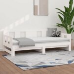 Sale 2025lit coulissant / lit gigogne - lit 2 personnes - blanc 2x(90x190) cm30 kg 4477