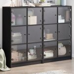 Sale 2025meuble bas bahut vaisselier - biblioth�que avec portes noir 136x37x109 cm - bois ding�nierie7768 ...