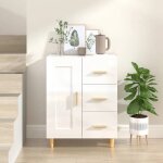 Sale 2025meuble bas bahut vaisselier - buffet - blanc brillant - 695x34x90 cm - bois ding�nierie30 kg ...
