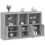 Sale 2025meuble bas bahut vaisselier - buffet avec lumi�res led - gris b�ton - 162x37x100 cm755 kg 5583 ...