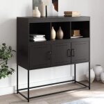 Sale 2025meuble bas bahut vaisselier - buffet noir 1005x39x107 cm acier22 kg 2353