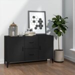 Sale 2025meuble bas bahut vaisselier - buffet noir 100x36x60 cm - bois dingnierie315 kg 3495