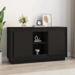 Sale 2025meuble bas bahut vaisselier - buffet noir 102x35x60 cm - bois dingnierie30 kg 9875