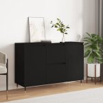 Sale 2025meuble bas bahut vaisselier - buffet noir 104x35x70 cm - bois d?ingnierie30 kg 3318