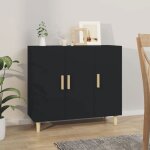 Sale 2025meuble bas bahut vaisselier - buffet noir 90x34x80 cm - bois dingnierie30 kg 2010