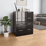 Sale 2025meuble bas bahut vaisselier - buffet noir brillant - 60x35x80 cm - bois ding�nierie3265 kg 2841 ...