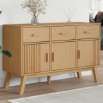 Sale 2025meuble bas bahut vaisselier - buffet olden marron 114x43x735 cm - bois massif de pin3075 kg ...