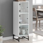 Sale 2025meuble bas bahut vaisselier - buffet avec portes en verre blanc 35x37x120 cm2174 kg 9990