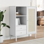 Sale 2025meuble bas bahut vaisselier - buffet senja aspect rotin blanc 90x40x112cm - bois massif de pin271 ... Sale 2025meuble bas bahut vaisselier - buffet senja aspect rotin blanc 90x40x112cm - bois massif de pin271 ...