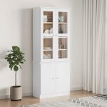 Sale 2025meuble bas bahut vaisselier - vitrine en verre alta blanc 77x35x1865 cm - bois de pin massif3922 ...