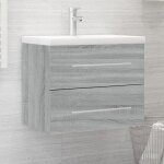 Sale 2025meuble bas sous �vier - meuble lavabo avec bassin int�gr� - sonoma gris - bois ding�nierie2708 ...