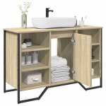Sale 2025meuble salle de bain suspendu - armoire lavabo de salle de bain - ch�ne sonoma - 91x35x60 cm2285 ...