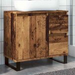 Sale 2025meuble salle de bain suspendu - armoire de lavabo de salle de bain - vieux bois - 65x33x60 cm1795 ...