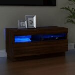 Sale 2025meuble tv avec lumi�res led - armoire basse st�r�o - ch�ne marron - 80x35x40 cm1869 kg 8030