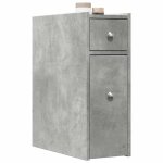 Sale 2025meuble wc - armoire de salle de bain �troite avec roulettes - gris b�ton - 18 kg 1163