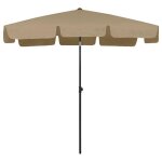 Sale 2025parasol anti - uv pour terrasse - parasol de plage taupe 200x125 cm chill940939