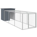 Sale 2025petit enclos maison poules mood - poulailler avec cour - anthracite 110x405x110 cm acier galvanis ...