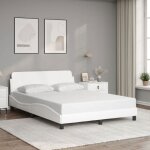 Sale 2025structure / cadre de lit - lit 2 personnes - blanc 140x190 cm similicuir24. 45 kg 3106