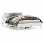 Sale 2025structure / cadre de lit - lit 2 personnes - blanc 140x200 cm - bois de pin massif30 kg 6008 ...