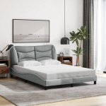 Sale 2025structure / cadre de lit - lit 2 personnes - gris clair - 140x190 cm tissu28. 6 kg 2028