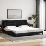 Sale 2025structure / cadre de lit - lit 2 personnes - noir 200x200 cm tissu33. 55 kg 9290