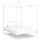 Sale 2025structure / cadre de lit  baldaquin - lit 2 personnes - blanc mtal 120 x 200 cm26. 6 kg 6906 ...