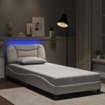 Sale 2025structure / cadre de lit avec led - lit 1 personne - blanc 90x190 cm25. 33 kg 7672