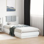 Sale 2025structure / cadre de lit avec led - lit 1 personne - blanc 90x190 cm42. 42 kg 5129