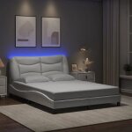 Sale 2025structure / cadre de lit avec led - lit 2 personnes - blanc 140x190 cm28. 72 kg 6658