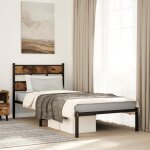 Sale 2025structure / cadre de lit en mtal - lit 1 personne - chne fum - 90x190 cm15. 91 kg 4347