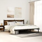 Sale 2025structure / cadre de lit en m�tal - lit 2 personnes - ch�ne fum� - 160x200 cm28. 65 kg 6159