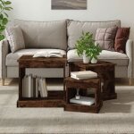 Sale 2025tables basses - lot de 3 - tables gigognes de salon - ch�ne fum� - bois ding�nierie23 kg 2812 ...