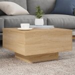 Sale 2025table basse avec lumi�res led - bout de canap� - ch�ne sonoma - 55x55x31 cm1376 kg 1834