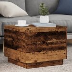 Sale 2025table basse avec lumi�res led - bout de canap� - vieux bois - 50x50x40 cm1345 kg 3420