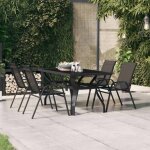 Sale 2025table de jardin table dext�rieur table dappoint noir 140x70x70 cm - acier et verre233 kg 9067 ...