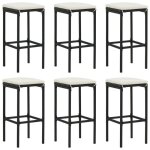 Sale 2025tabourets de bar avec coussins - lot de 6 - tabourets de cuisine - noir résine tressée - 38x38x76 ... Sale 2025tabourets de bar avec coussins - lot de 6 - tabourets de cuisine - noir résine tressée - 38x38x76 ...