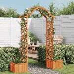 Sale 2026 arche � rosiers brun - pergola de jardin avec jardini�re bois pin massif pro905163741