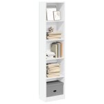 Sale 2026 armoire �tag�re magazine blanc - biblioth�que blanc 40x24x176cm - bois ding�nierie pro187977083 ...