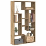 Sale 2026 armoire �tag�re magazine brun - biblioth�que ch�ne artisanal 72x20x120cm - bois ding�nierie ...