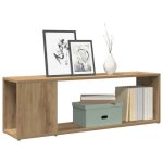 Sale 2026 armoire �tag�re magazine brun - meuble tv ch�ne artisanal 100x24x32cm - bois ding�nierie pro21670300 ...