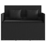 Sale 2026 banc de jardin - burke - banquette balcon - avec coussins - noir r�sine tress�e bb409
