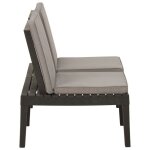 Sale 2026 banc de salon de jardin - burke - banquette balcon - avec coussin - plastique gris bb298