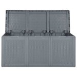 Sale 2026 coffre de rangement de jardin - burke - grande espace - gris pp rotin 270 l cc93