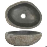 Sale 2026 �vier / lavabo pour cuisine / salle de bain anthracite - lavabo en pierre de rivi�re ovale ...