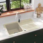 Sale 2026 �vier / lavabo pour cuisine / salle de bain beige - �vier de cuisine granit seul lavabo beige ...