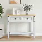 Sale 2026 table � caf� blanche - table console gamme corona pin mexicain blanche 90x345x73cm pro940267006 ...