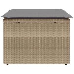 Sale 2026 tabouret de jardin - burke - pouf dext�rieur - avec coussin - beige 55x55x37cm r�sine tress�e ...